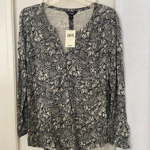 Lucky Brand Size L Longsleeve Vneck top